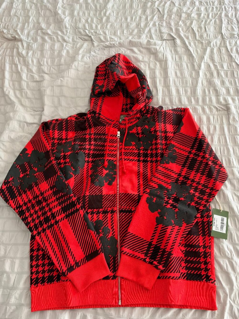 🔥 **DENIM TEARS RED PLAID HOODIE — SUPER RARE 🔥** 🚨 SIZES L & XL AVAILABLE 🚨